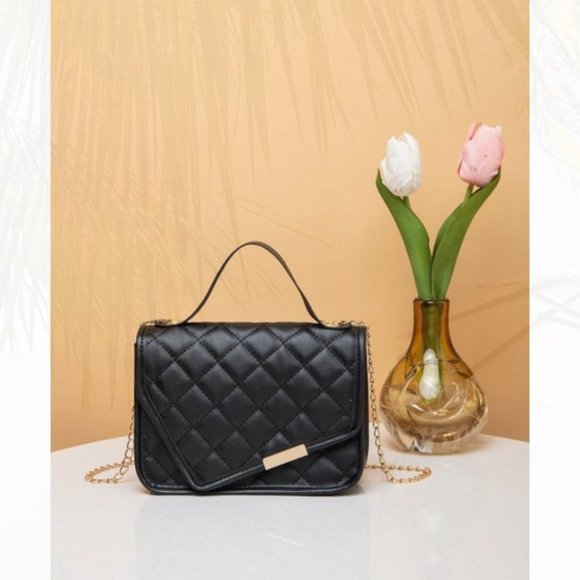 Handbags - New Quilted Square Bag Black 75